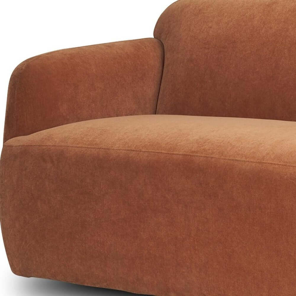 90" Rust Chenille Sofa