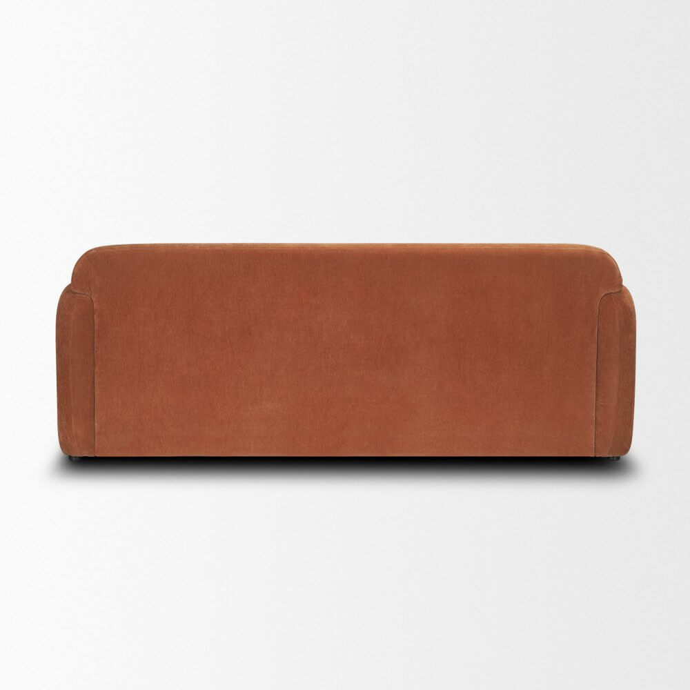 90" Rust Chenille Sofa
