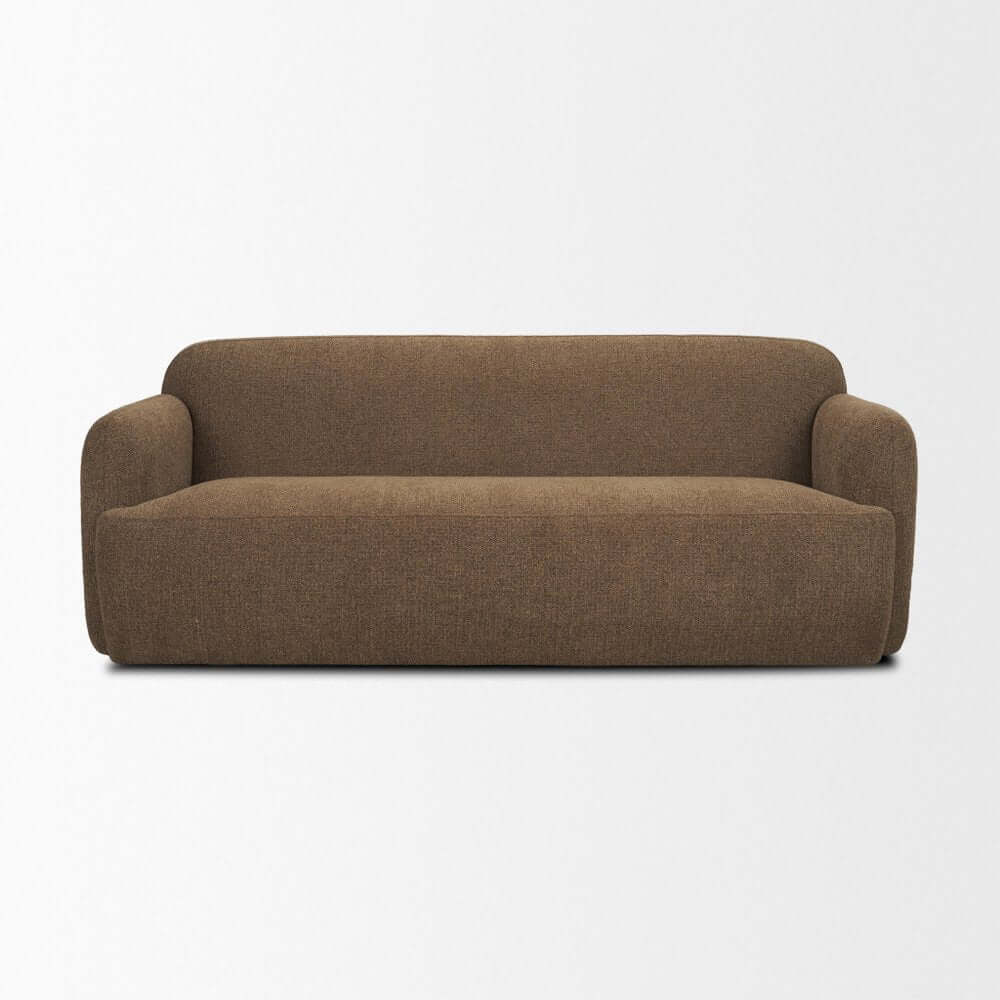 90" Brown Fabric Sofa