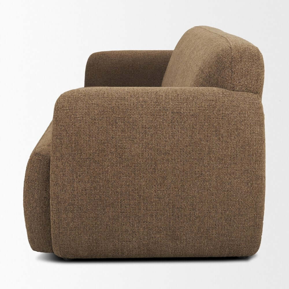 90" Brown Fabric Sofa