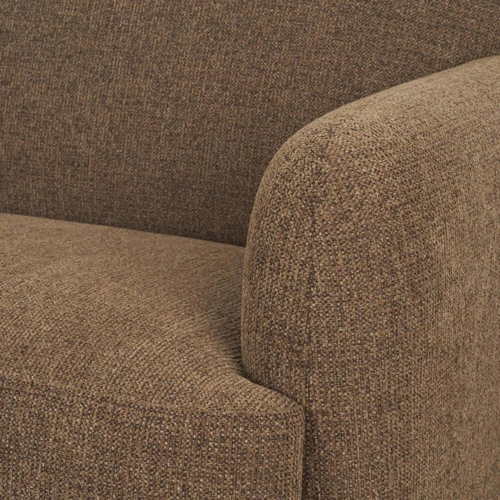 90" Brown Fabric Sofa