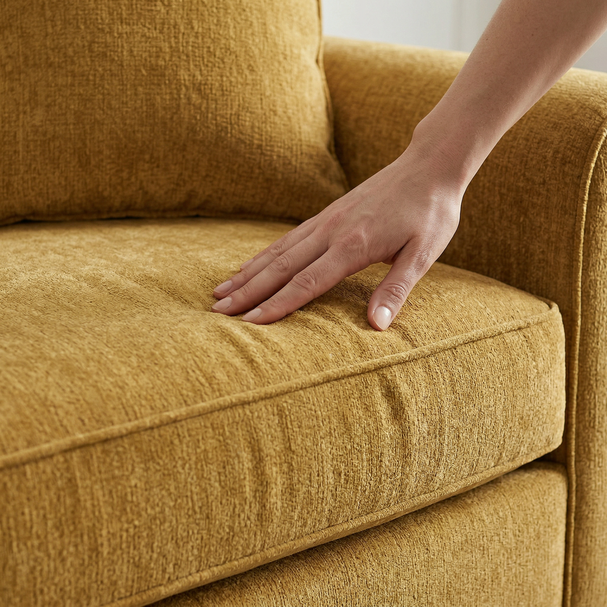 Irlanda Classic Sofa – 92" Rolled-Arm Made-in-USA Sofa - Yellow Hepburn Chai Tea Fabric (7)