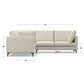 Ava MCM Cream Symmetrical Corner Sofa Sectional 102"