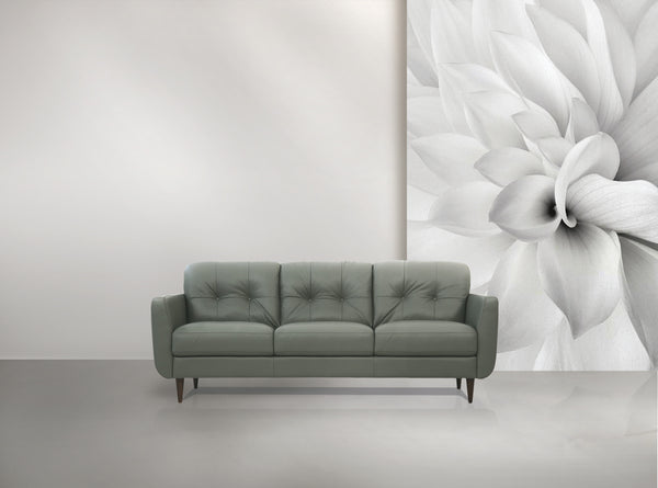 Radwan Dark Green Leather Sofa – 83