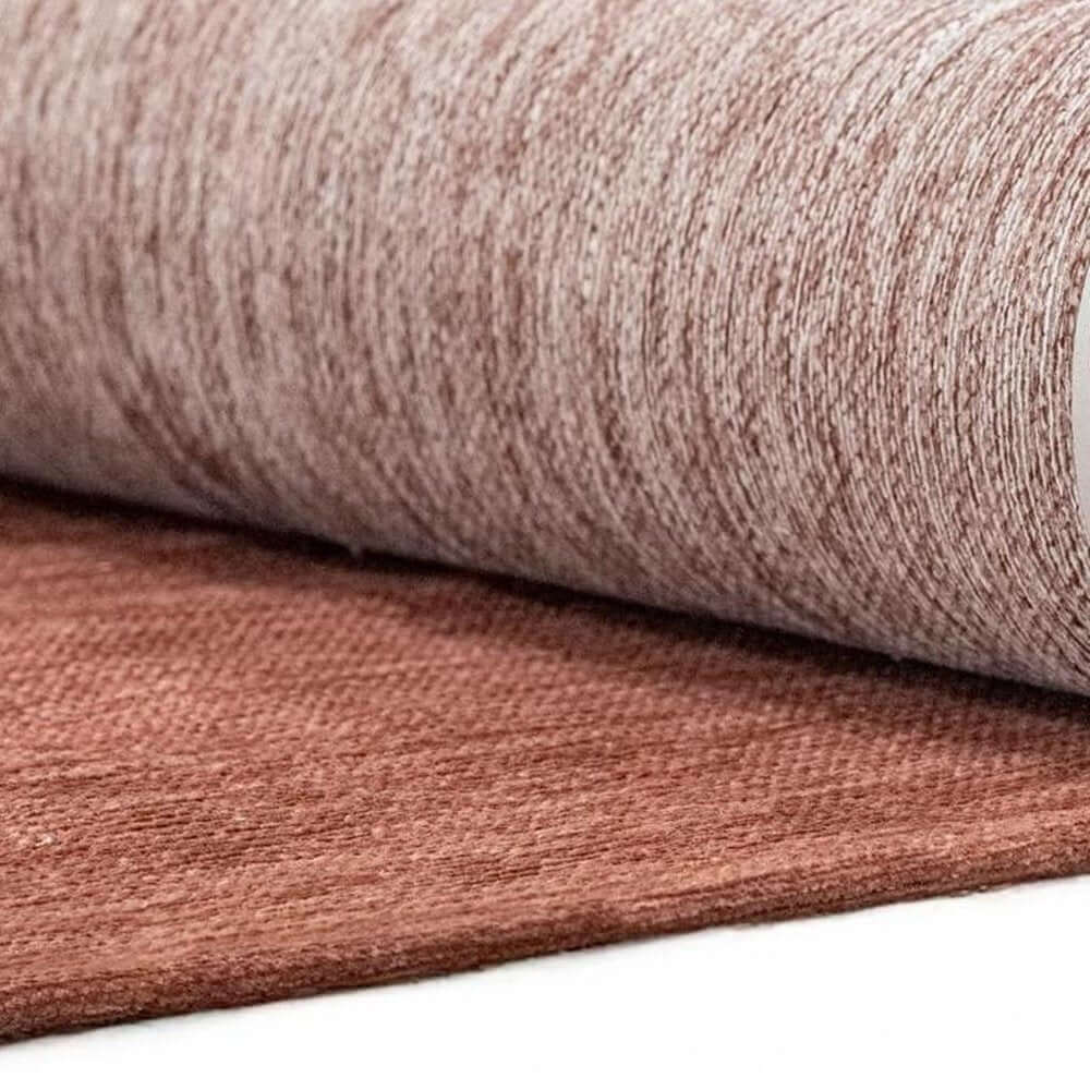 Red And White Abstract Washable Area Rug With UV Protection Area Rug | 9' x 13' close up showing texture and color.
