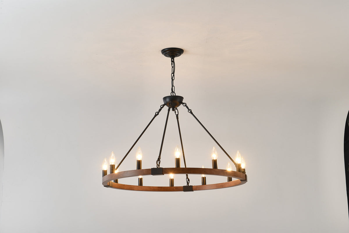 Vero Wagon Wheel Chandelier