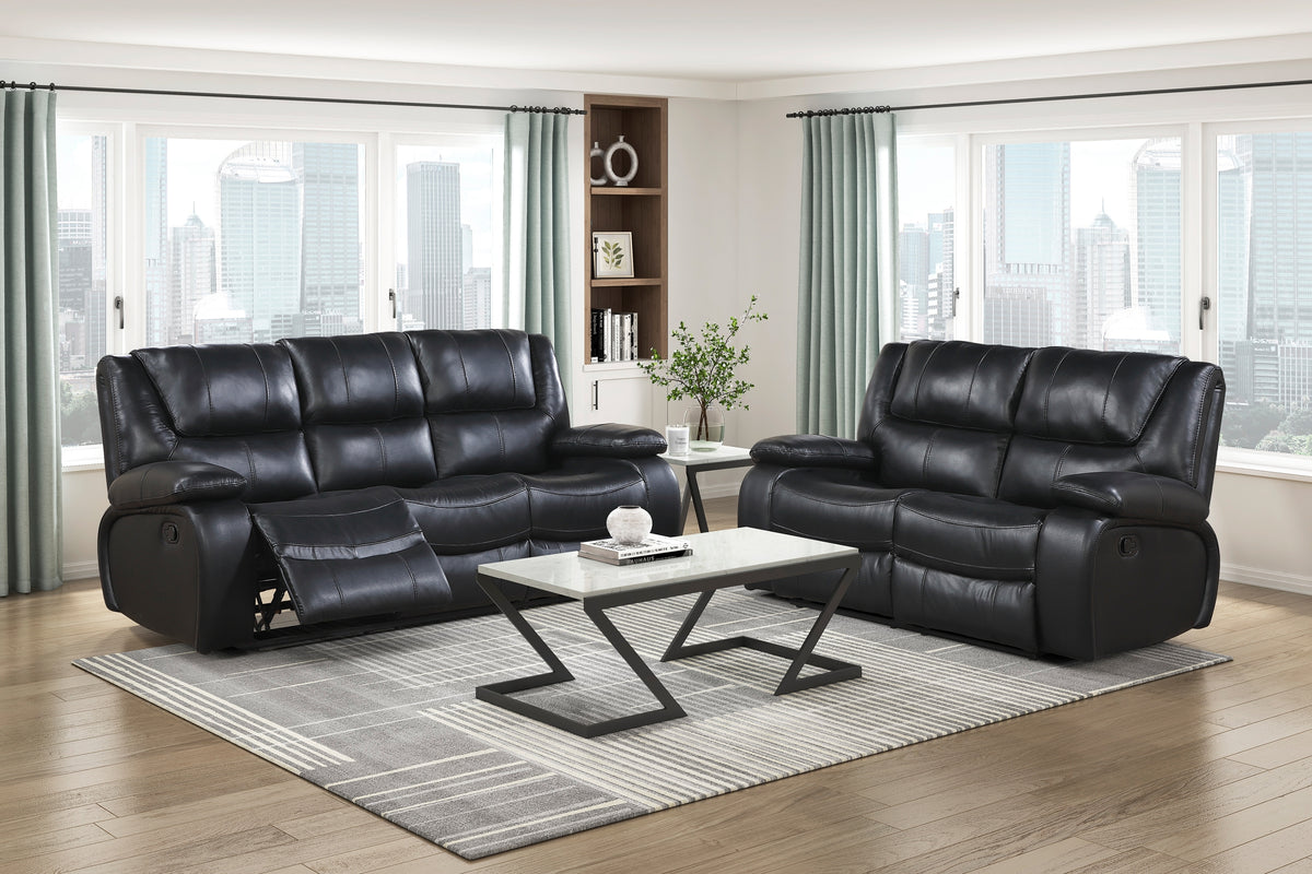 Cyrus Leather Reclining Sofa Set