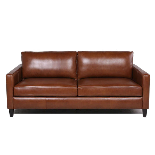 MCM Square Arm Genuine Leather Sofa 80'