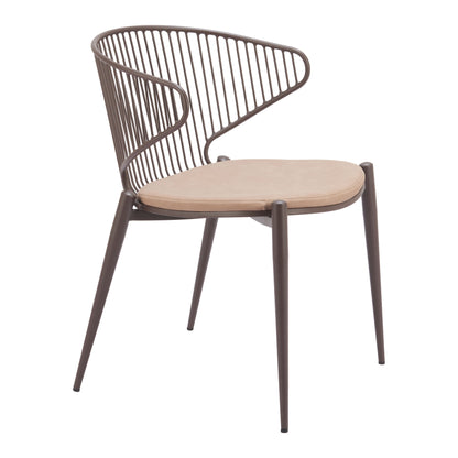Silues Taupe & Brown Dining Chair (Set of 2)