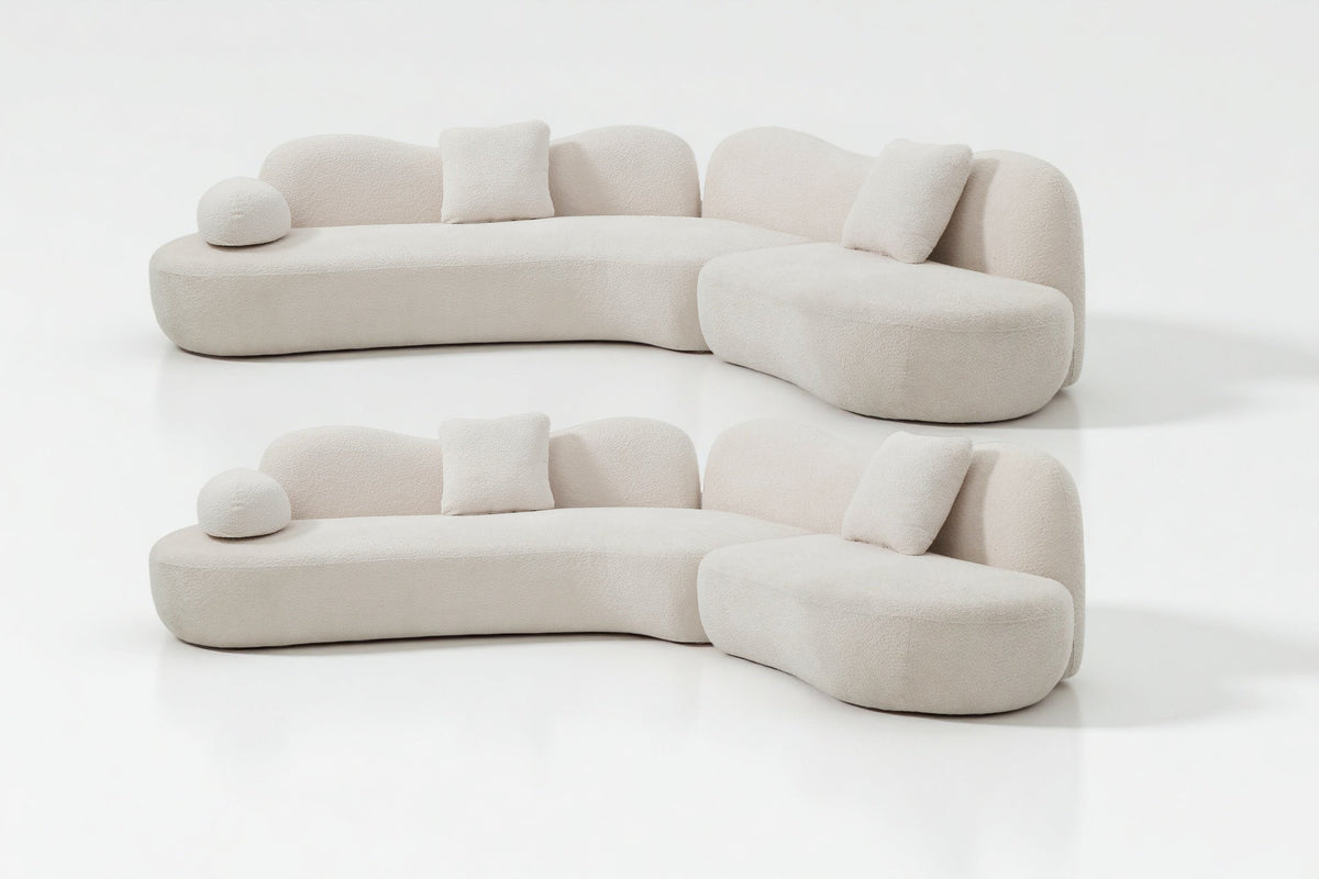 Meryl Curved Boucle Sofa