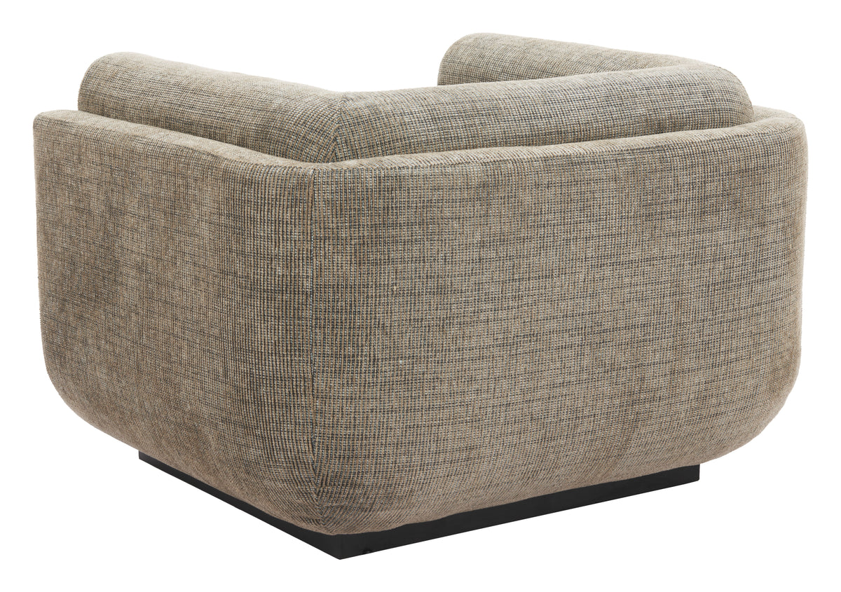 Sereneu Green Tweed Accent Chair
