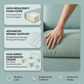 Modena Sofa 92" – Made in USA Square-Arm Sofa (7 Fabrics) - Leslie Robins Egg - Fabric (13)