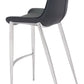 Magnus Barstool (Set of 2) in Black & Silver