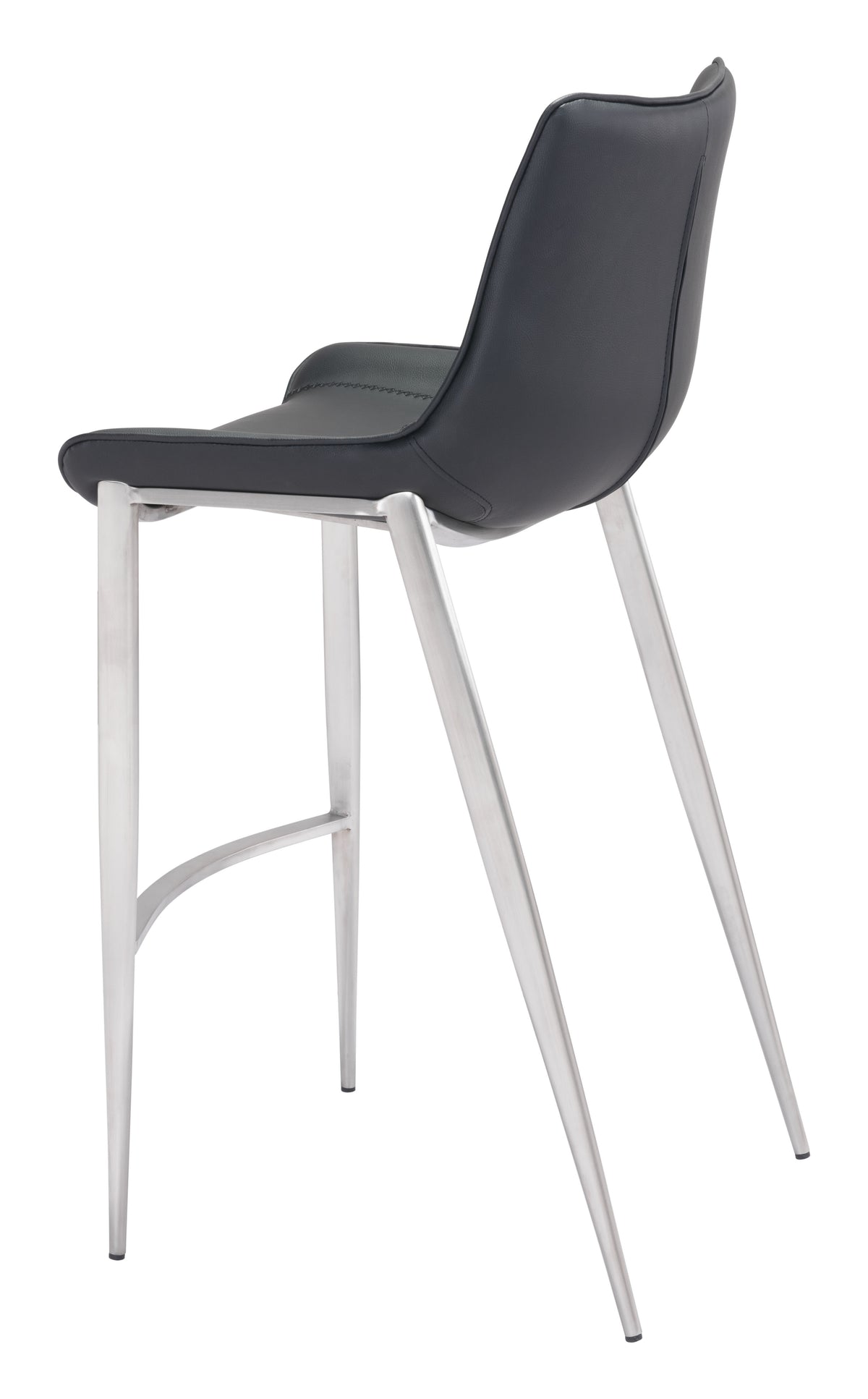 Magnus Barstool (Set of 2) in Black & Silver