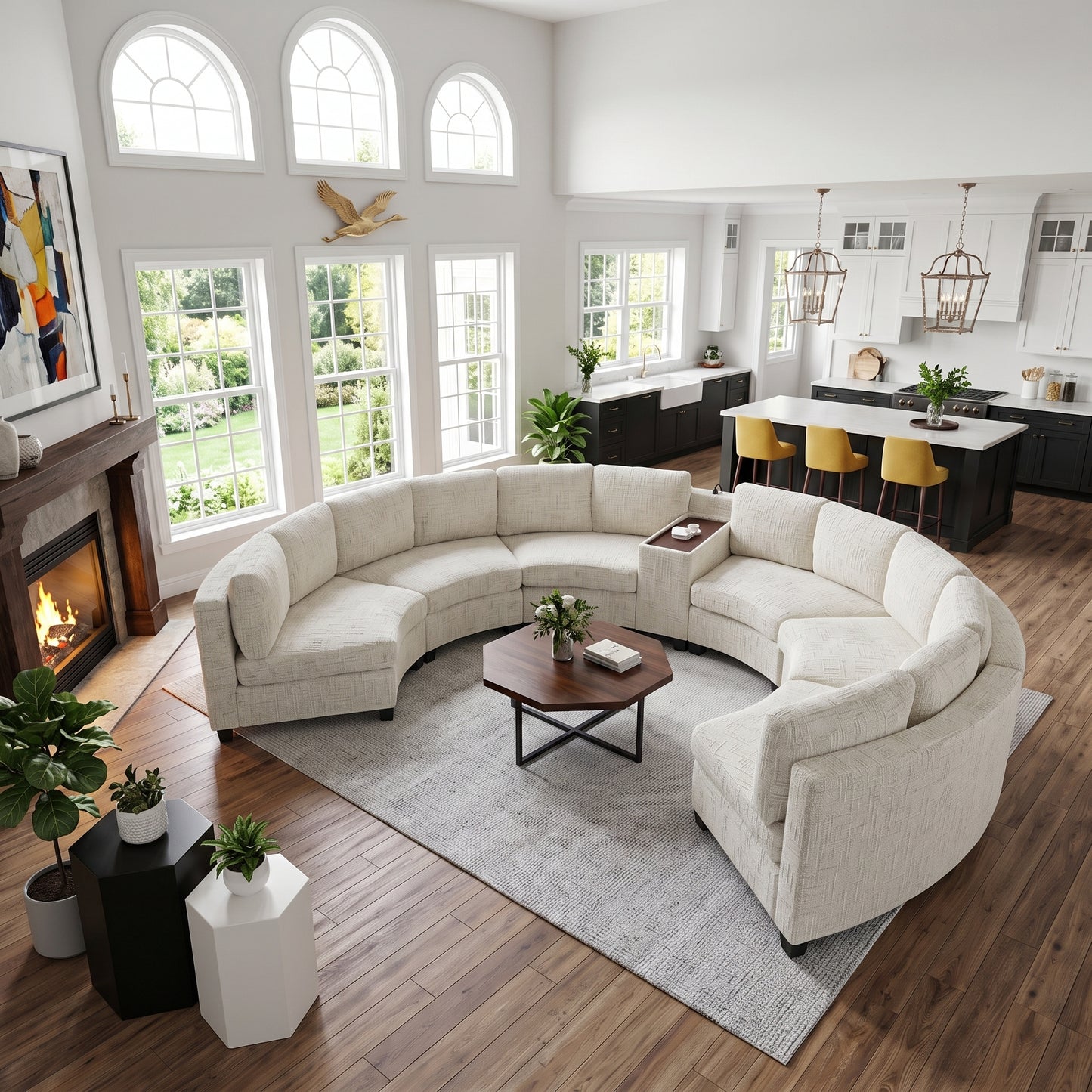 Harlow Curved Modular Sectional - Beige (2)