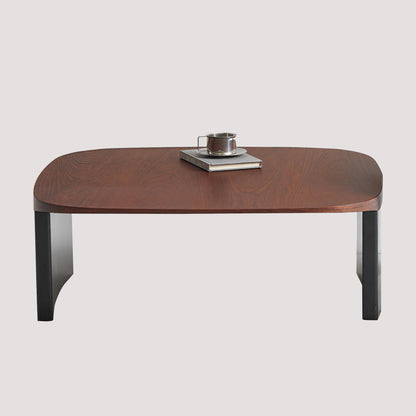 Kelbrook Walnut Coffee Table – 35" Square Two-Tone Solid Wood Coffee Table