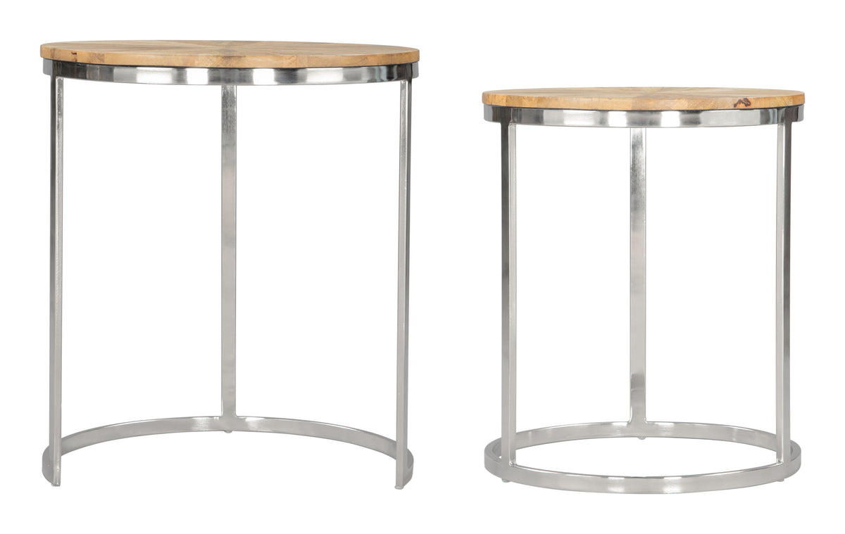 Bari Natural Nesting Table Set (2-Piece)