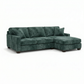 Clifford L-Shaped Sectional Sofa – Made in USA, 9 Fabric Options - Green Velvet Antique Charcoal (4)