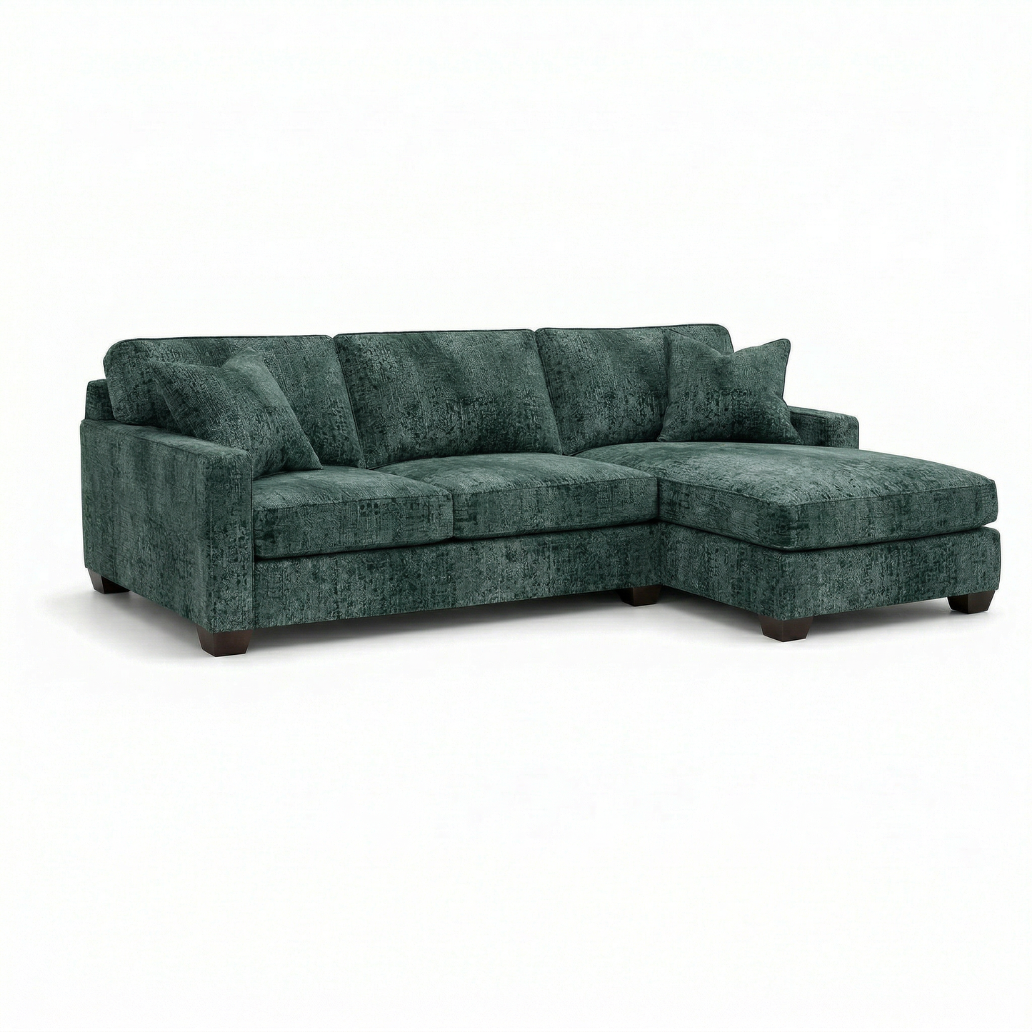 Clifford L-Shaped Sectional Sofa – Made in USA, 9 Fabric Options - Green Velvet Antique Charcoal (4)