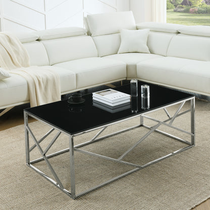 Thalia Chrome Stainless Steel Accent Table – 48" Accent Table