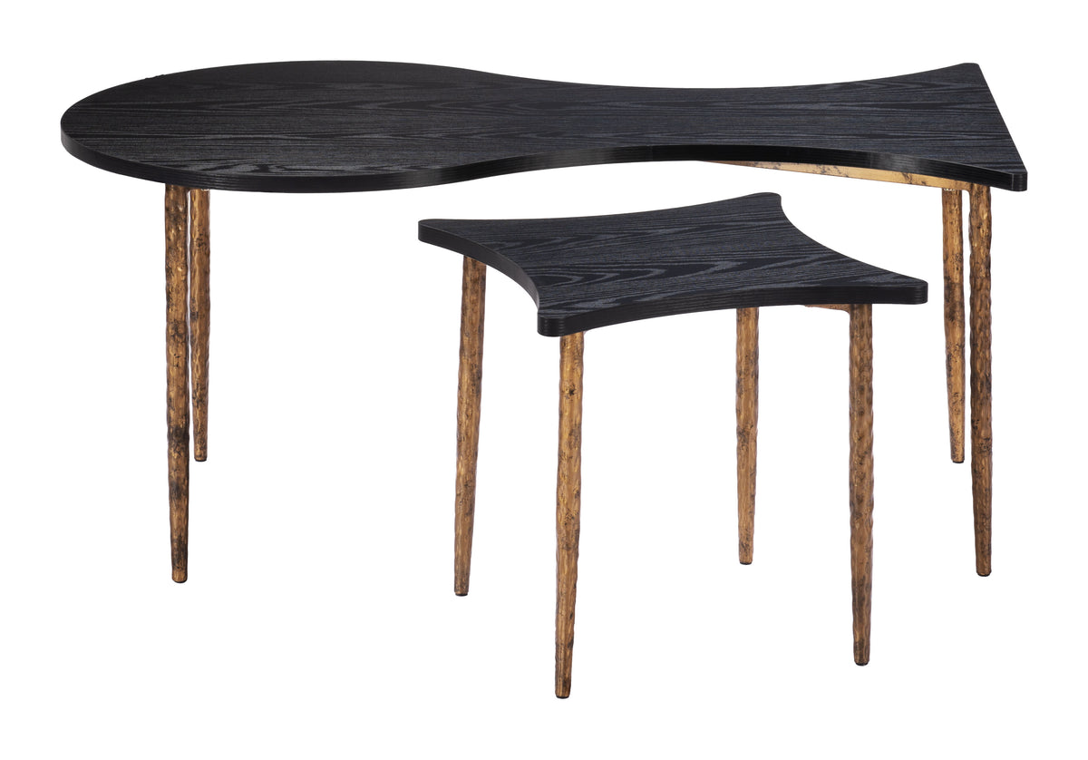 Norden Black & Bronze Coffee Table Set (2-Piece)