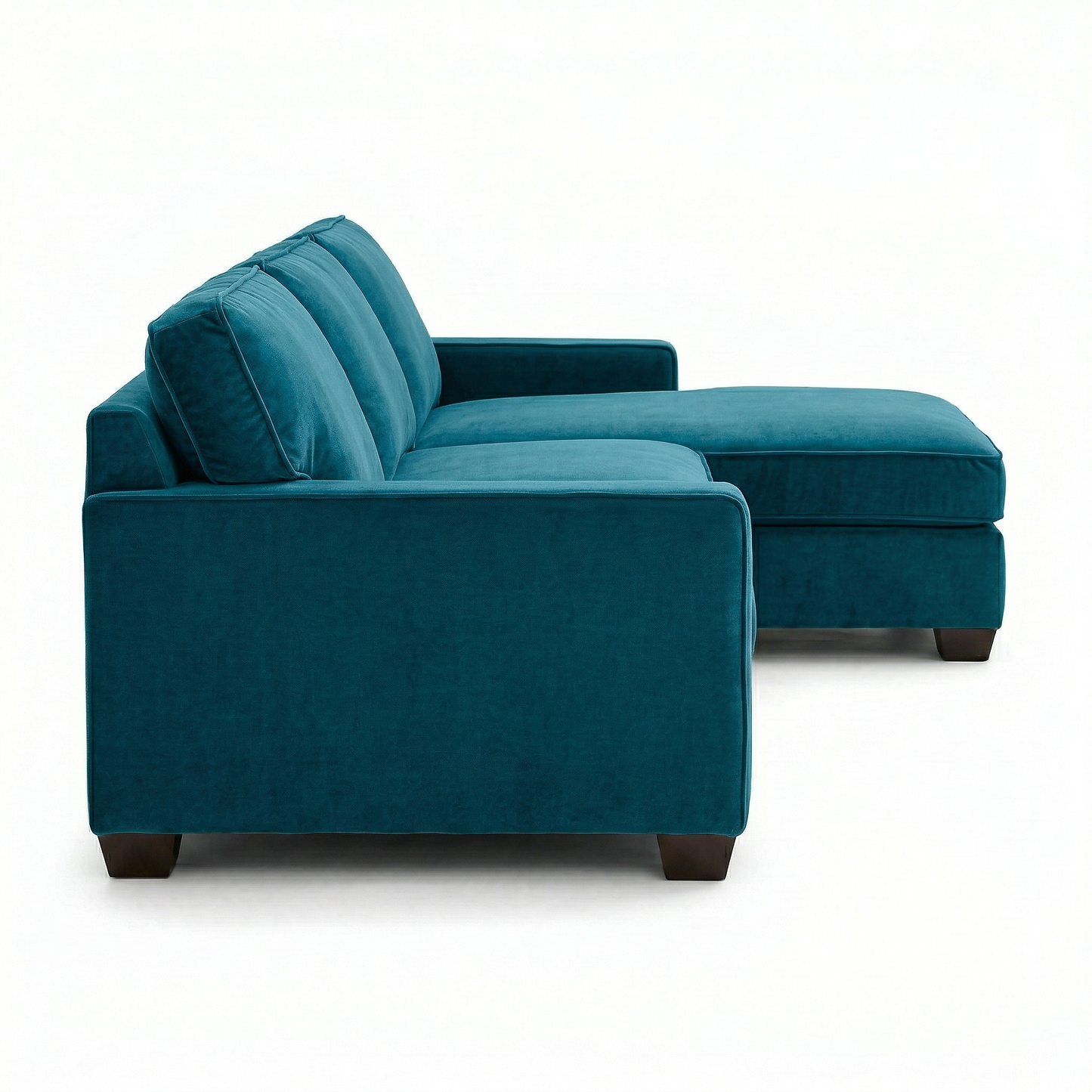 Clifford L-Shaped Sectional Sofa – Made in USA, 9 Fabric Options - Velvet Antique Peacock - Velvet (4)