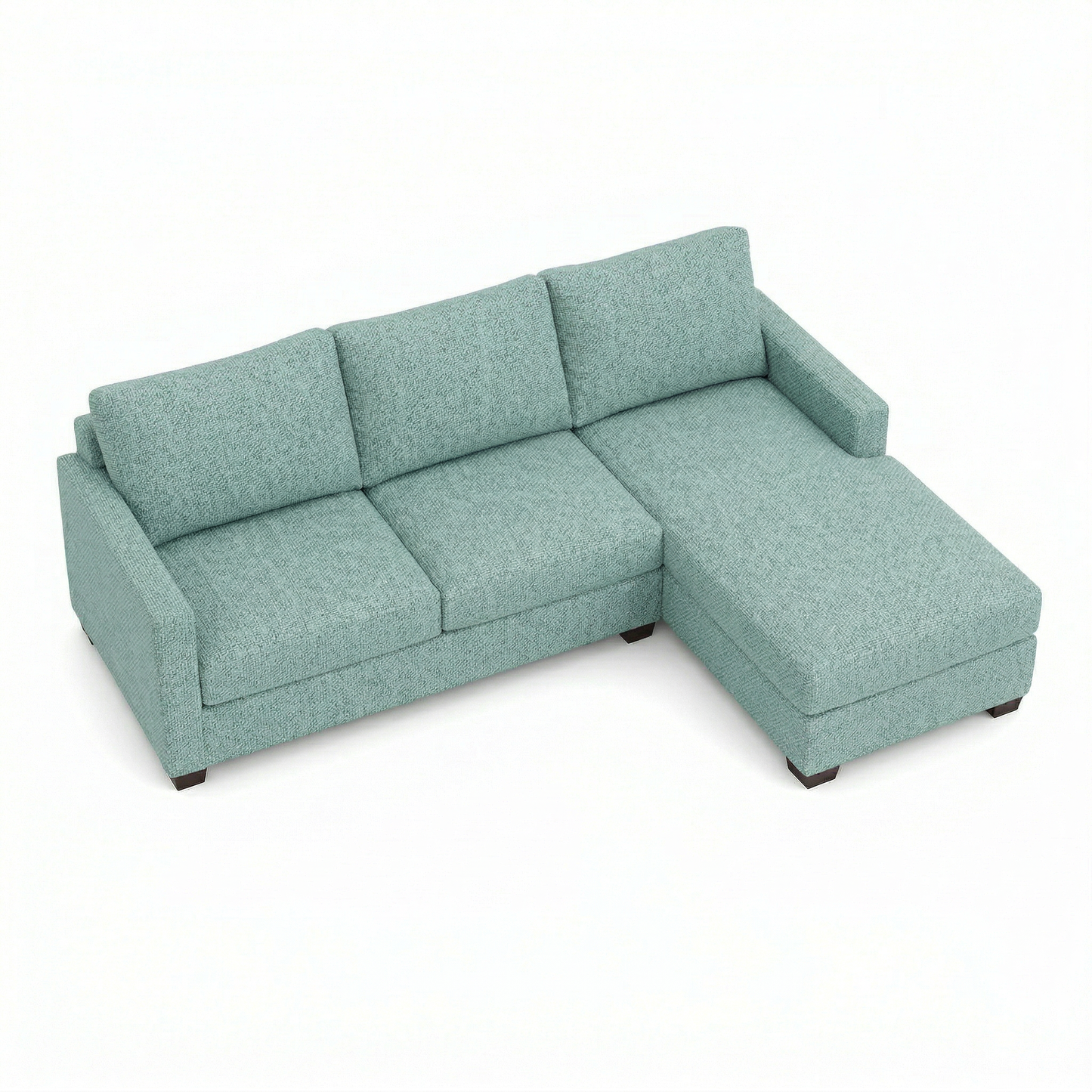 Damon L-Shaped Sectional Sofa – 120" Chaise Sectional in Fabric & Velvet - Leslie Robins Egg - Fabric (11)