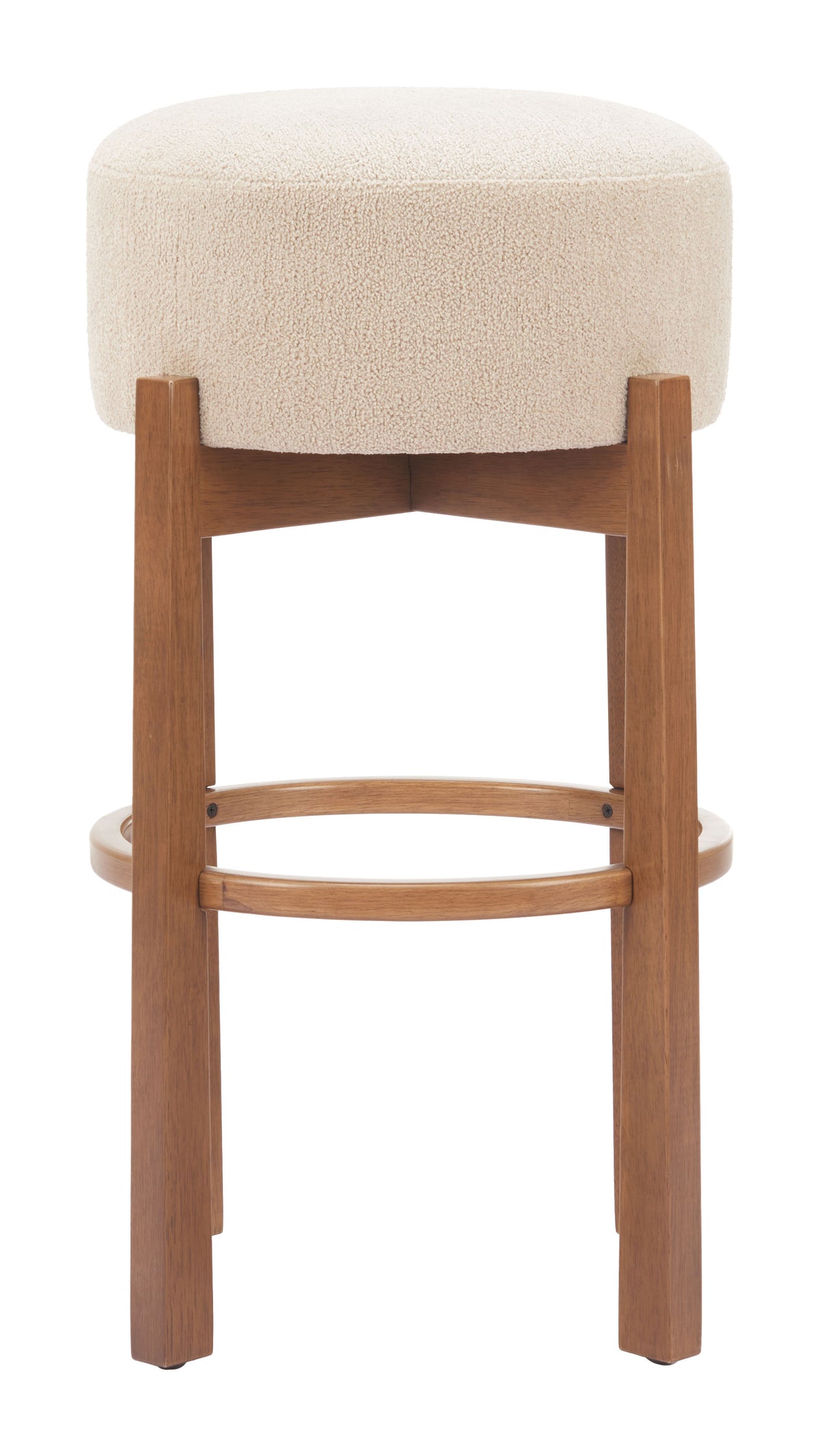 Nade Beige & Walnut Barstool (Set of 2)
