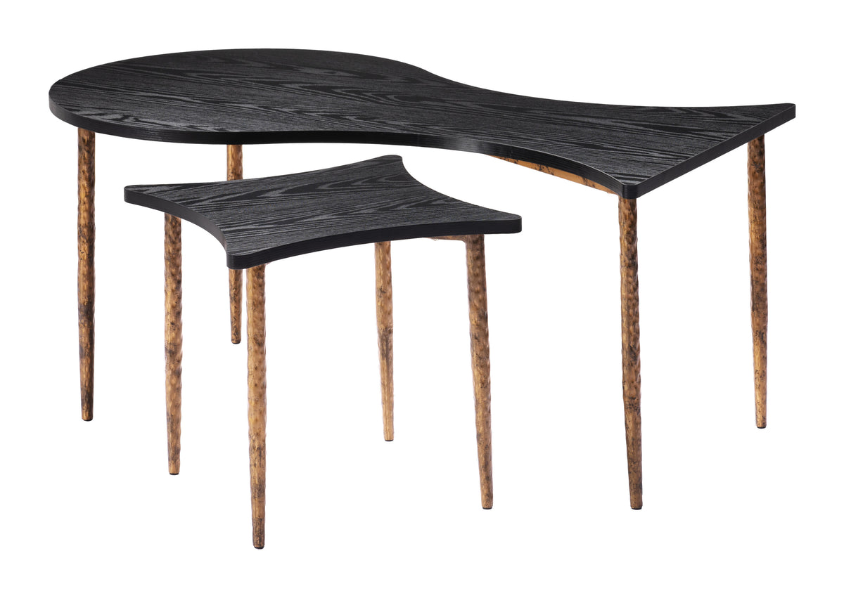 Norden Black & Bronze Coffee Table Set (2-Piece)