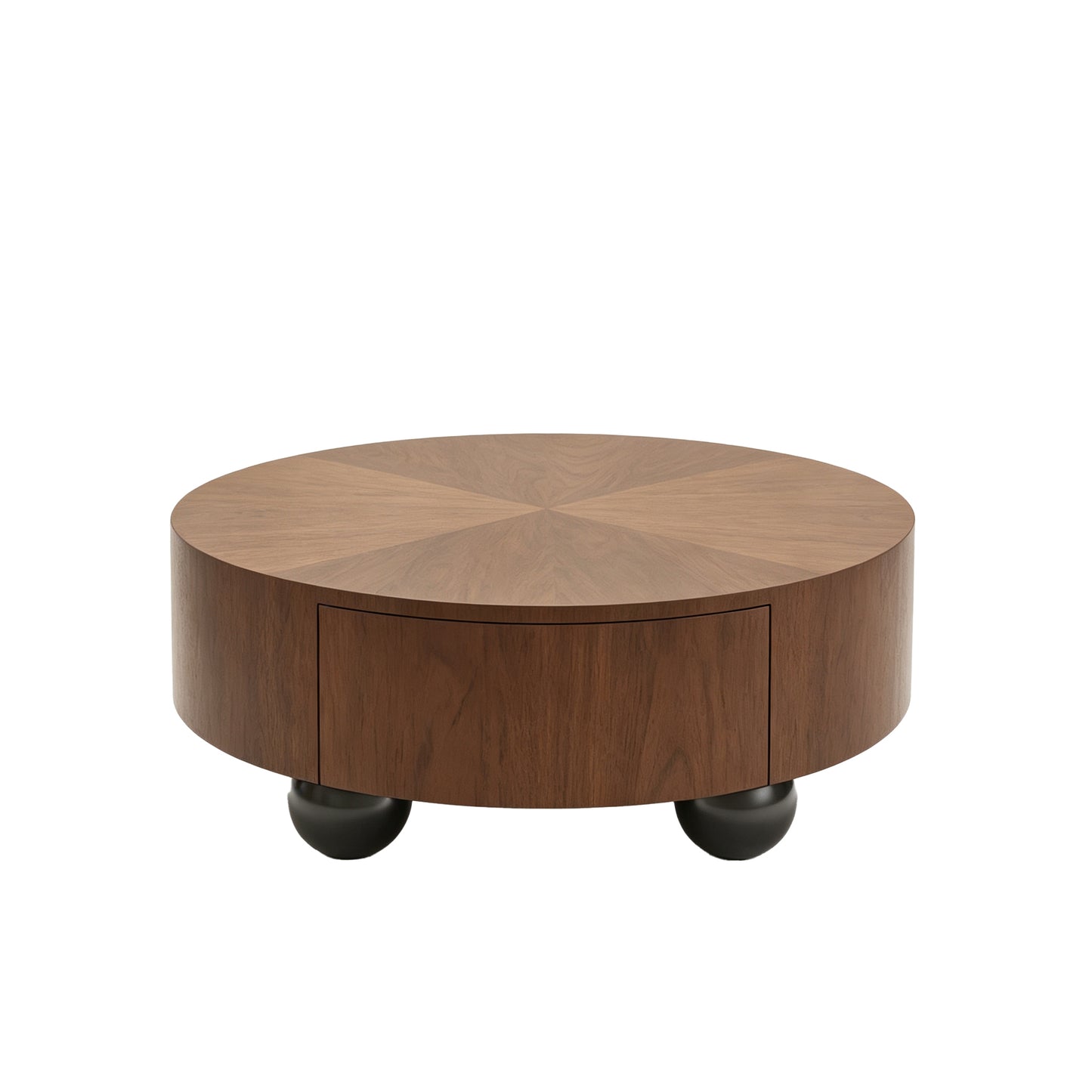 Juniper Walnut Solid Wood & MDF Coffee Table – 35.43" Round Coffee Table