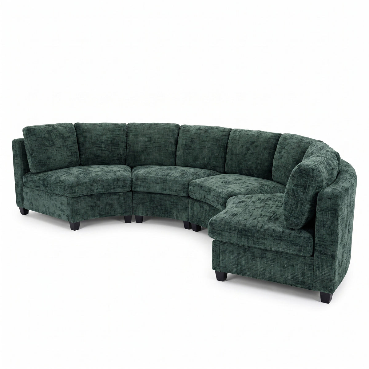 Rosalind Chenille Curved Modular Sectional – 4-Seat Sofa - Green (11)