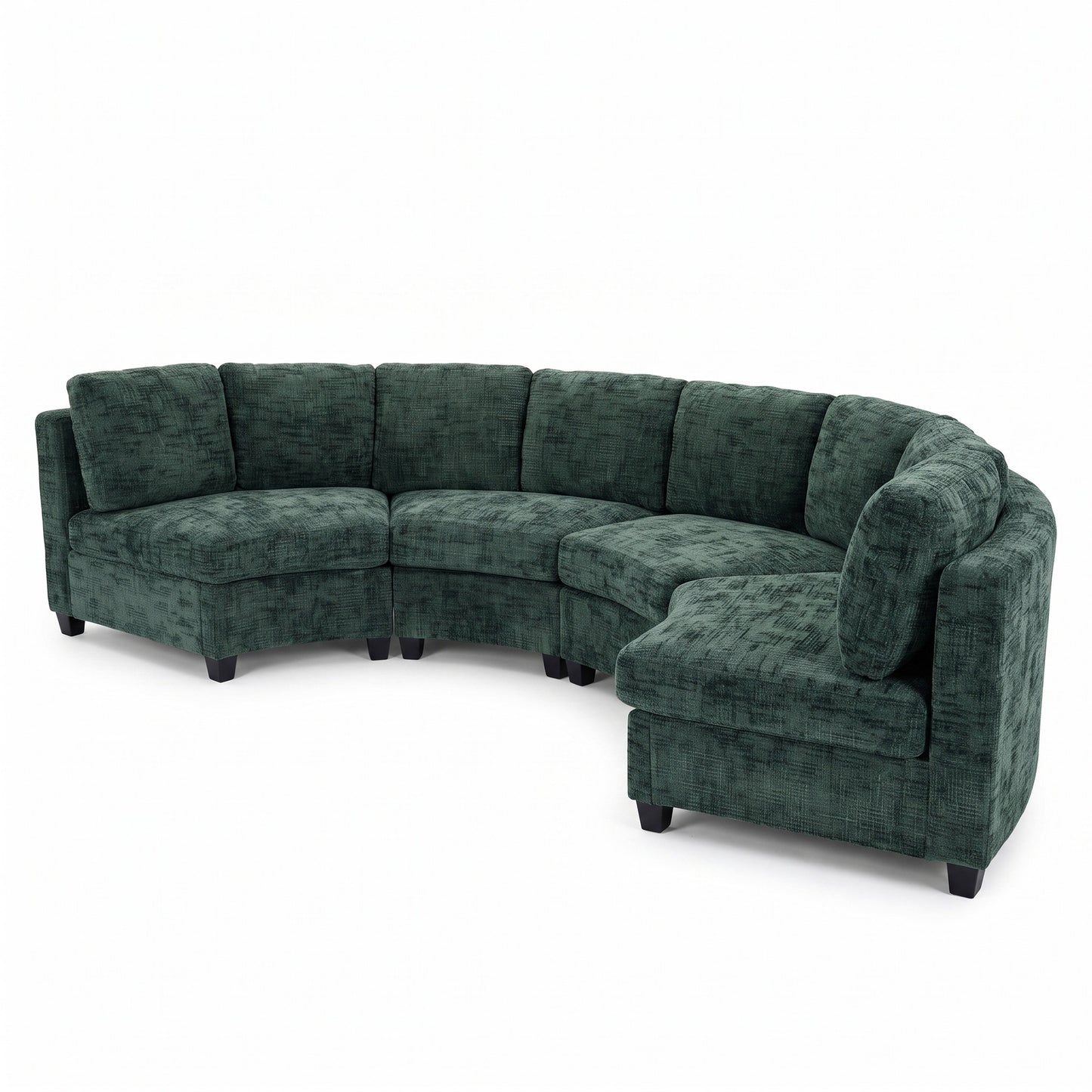 Rosalind Chenille Curved Modular Sectional – 4-Seat Sofa - Green (11)