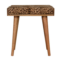 Fleur Leopard Print Velvet Footstool – 19.7