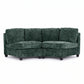 Sorrel Curved Modular Sectional Sofa – Chenille, 4 Colors - Green (9)