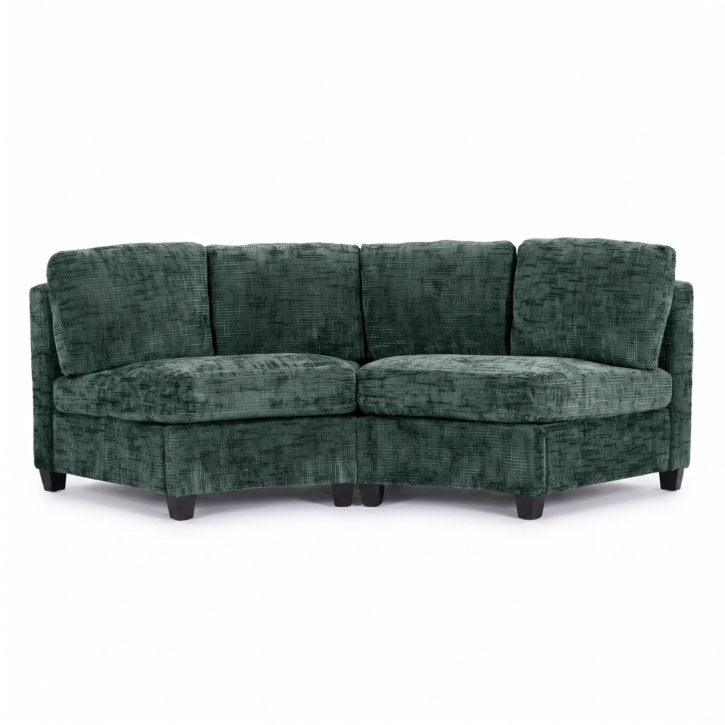 Sorrel Curved Modular Sectional Sofa – Chenille, 4 Colors - Green (9)