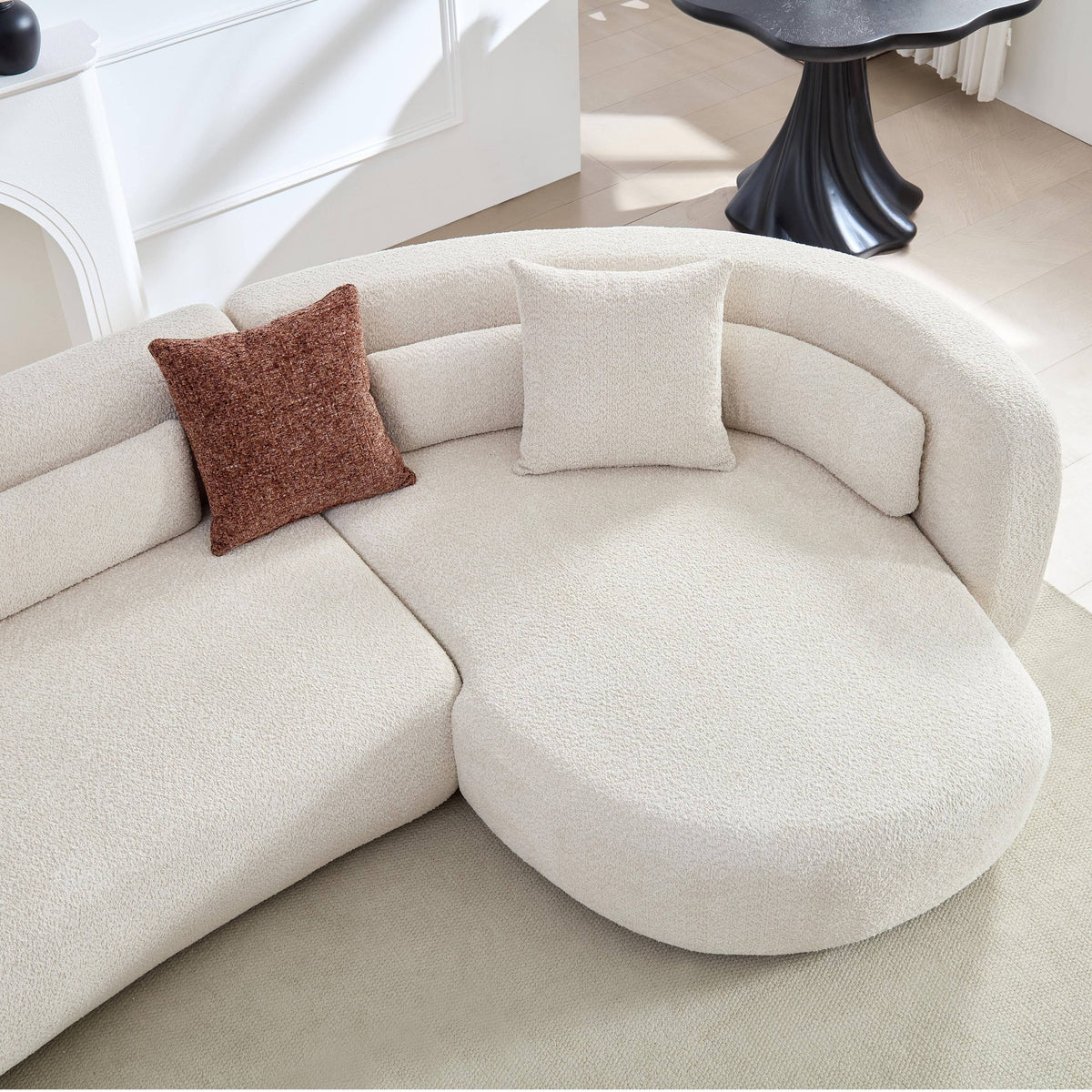 Odile Curved Boucle Sectional