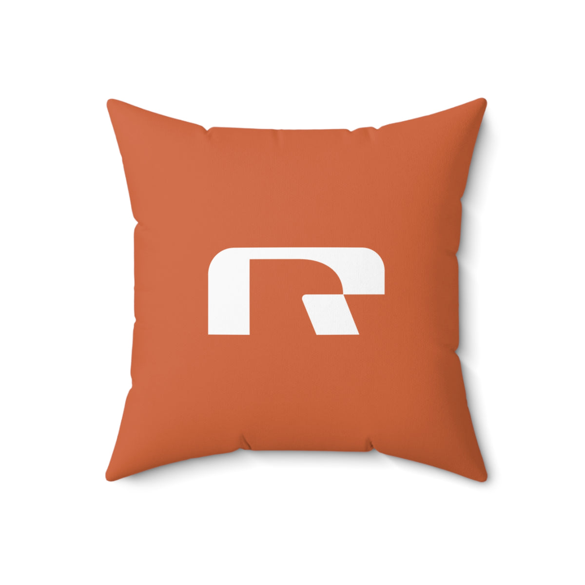 Orange Polyester Pillow Revel Logo (4 Sizes) featuring a bold white logo on a vibrant orange background.