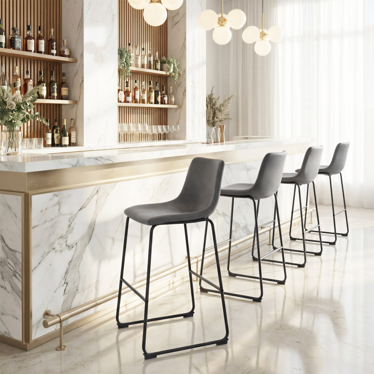 Smart Barstool (Set of 2) in Charcoal