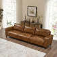 Luxury PU Leather Sofa 112" – Modern Faux Leather 3-Seat Couch with Wood Legs (3 Colors)