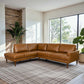 Corbin MCM Tan Leather Sectional Chaise Sofa 108"
