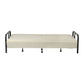 79" Beige Fabric Convertible Futon Steel Sleeper Reclining Sofa showcasing a comfortable, stylish design.