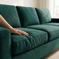 Clifford 2-Arm Sofa – Handcrafted in the USA, Custom Fabric Options - Velvet Antique Kelly Green - Velvet (6)
