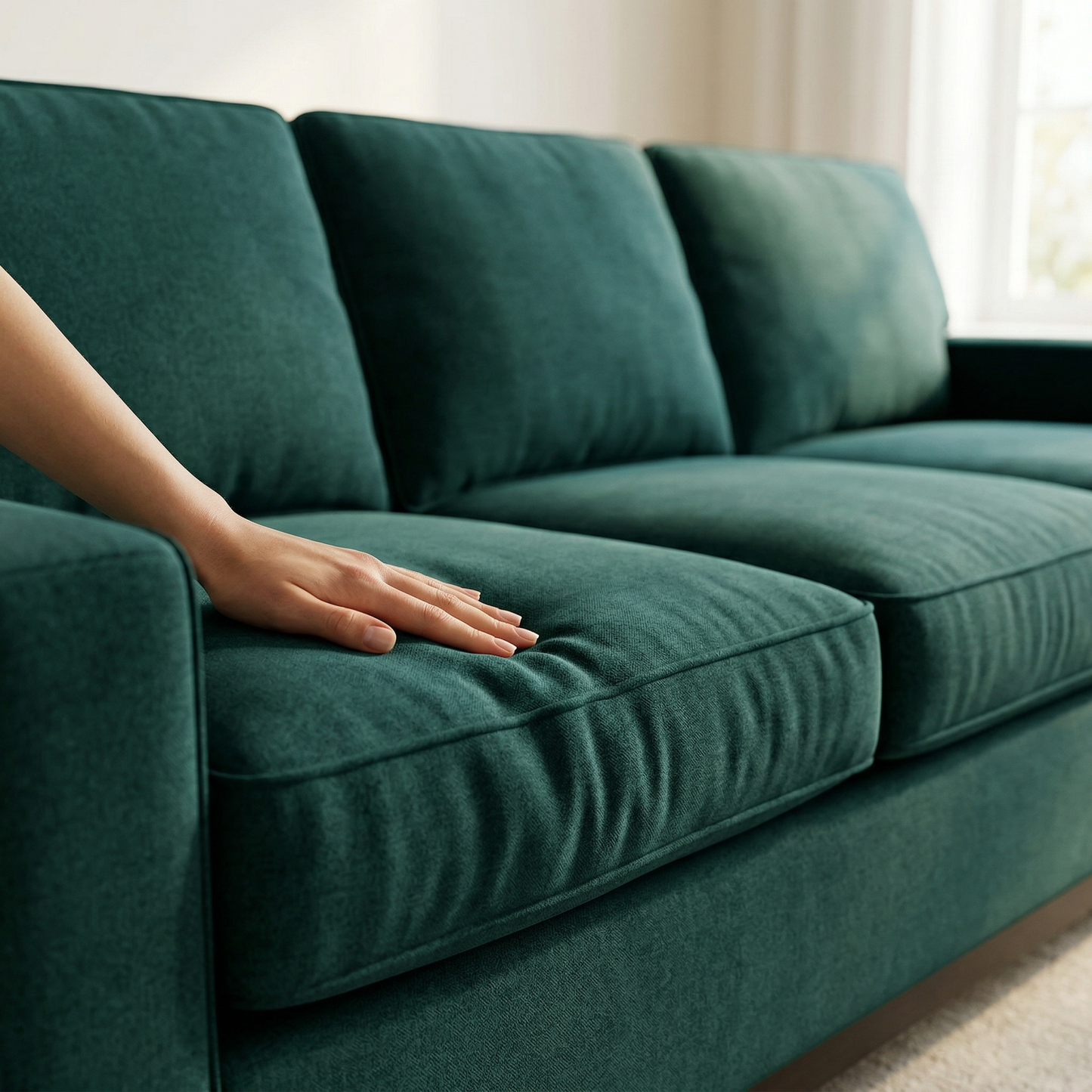Clifford 2-Arm Sofa – Handcrafted in the USA, Custom Fabric Options - Velvet Antique Kelly Green - Velvet (6)