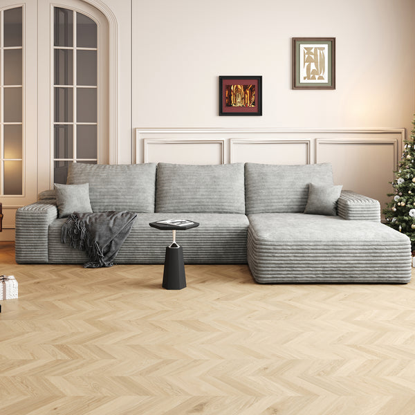 Sullivan Grey Corduroy Cloud Modular Sectional – 107