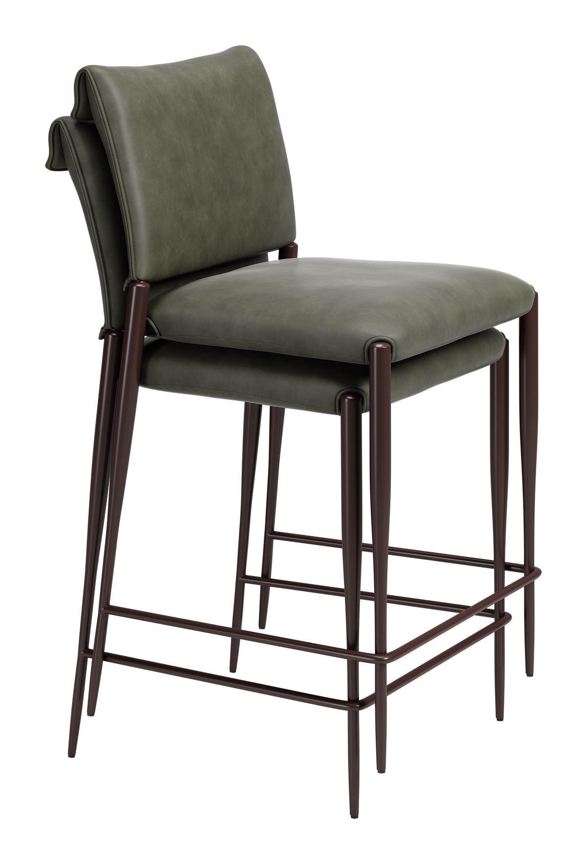 Freesia Olive Green Counter Stool (Set of 2)