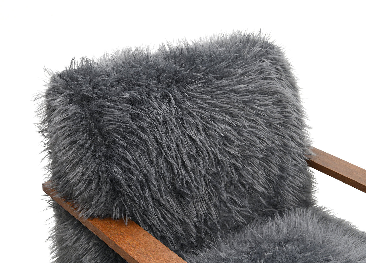 Auden Faux Fur Accent Chair Charcoal Gray