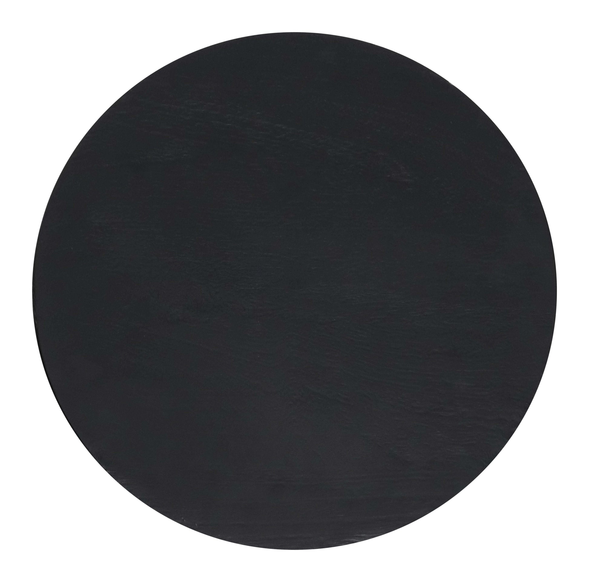 Wisdom Solid Wood Round Side Table, Black 13" - Revel Sofa 
