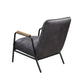 Nignu Accent Lounge Chair, Top Grain Channel Tufted Leather & Matte Iron Base - Revel Sofa 