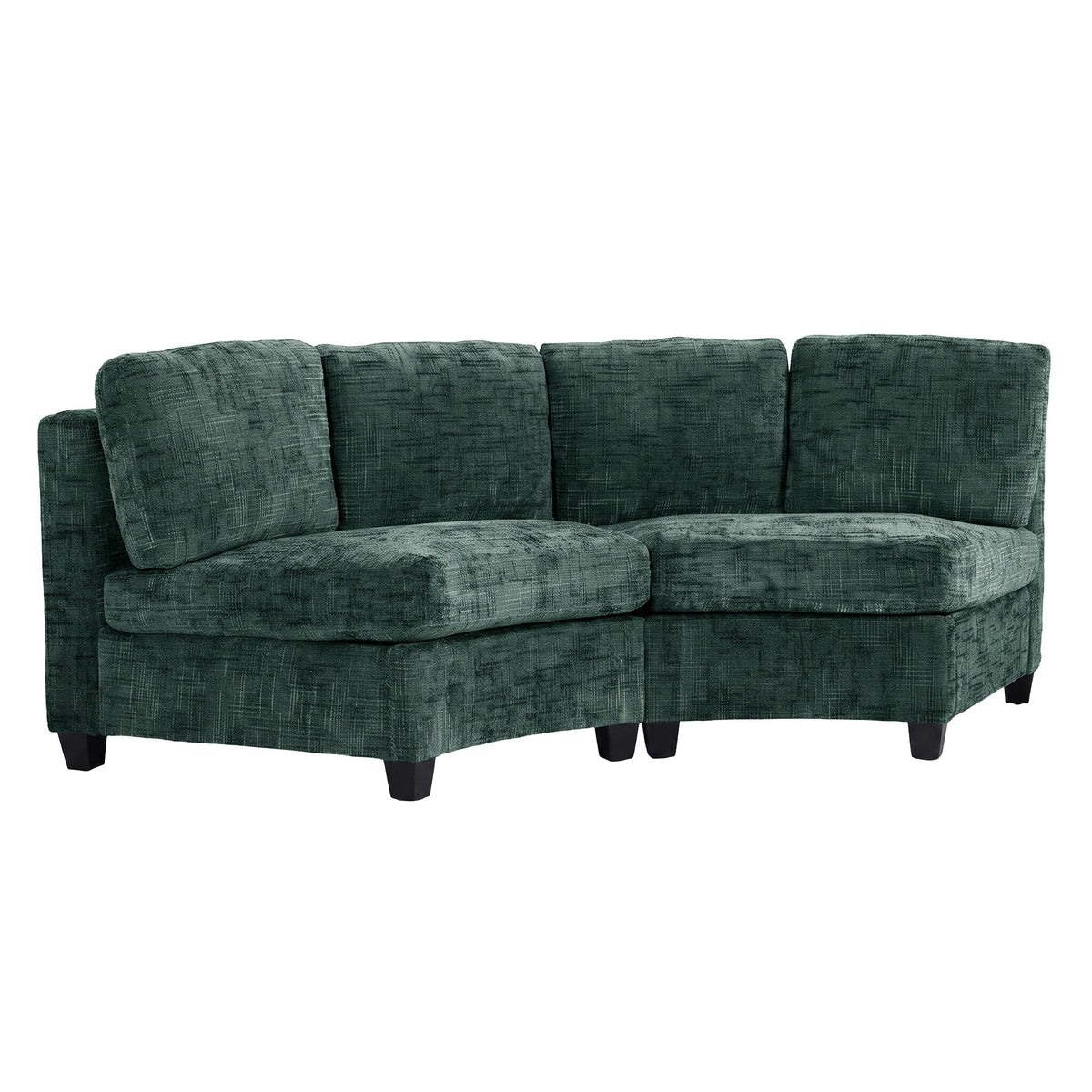 Sorrel Curved Modular Sectional Sofa – Chenille, 4 Colors - Green (10)