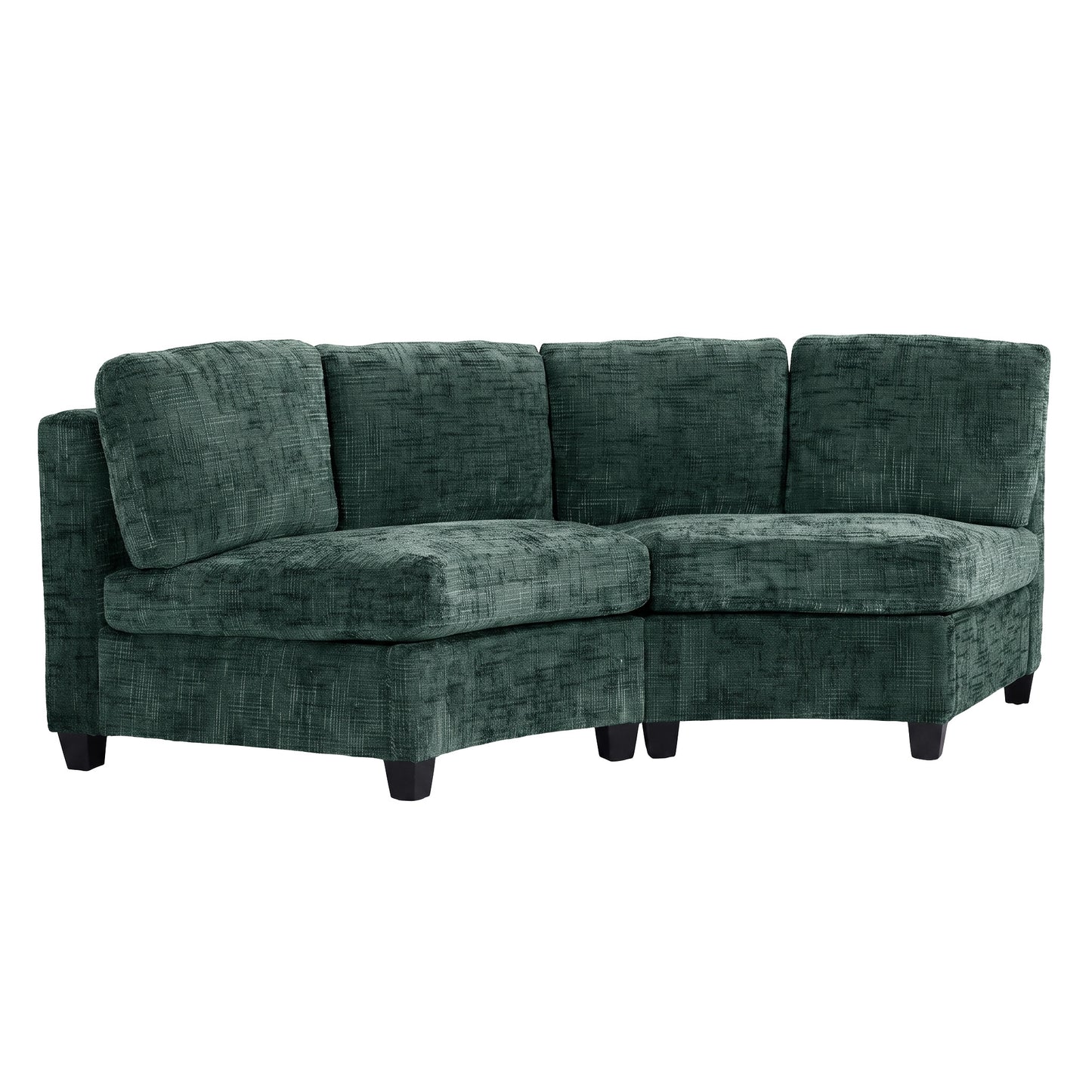 Sorrel Curved Modular Sectional Sofa – Chenille, 4 Colors - Green (10)